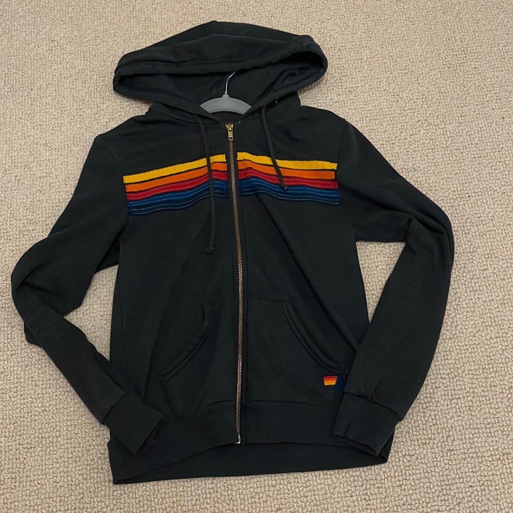 aviator nation five stripe zip up size small